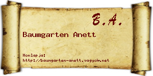 Baumgarten Anett névjegykártya
