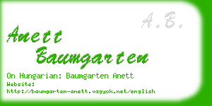 anett baumgarten business card